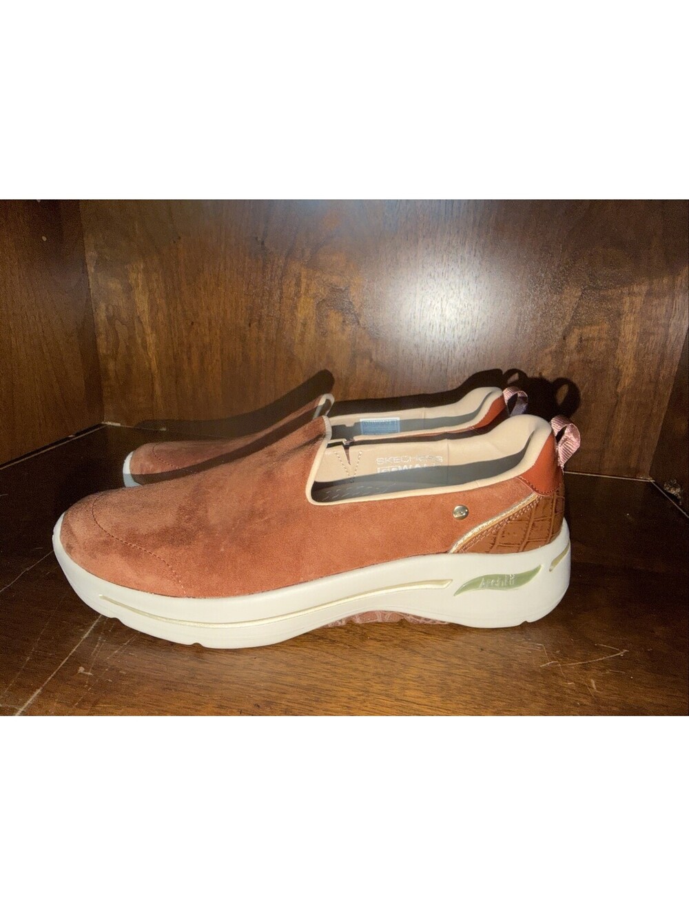 Skechers Go Walk Arch Fit Classy Voyage Cognac Brown Womens 9.5 (C1)